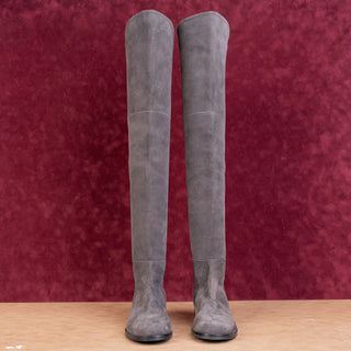 Stuart Weitzman Women Slip-on Langdon Grey Suede OTK Fashion Boots sz 6