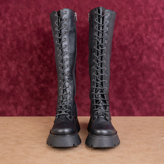 Circus NY Wmn Lilah Lace up Vegan Leather Platform Festival Combat Boots sz 6