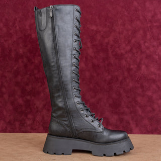 Circus NY Wmn Lilah Lace up Vegan Leather Platform Festival Combat Boots sz 6