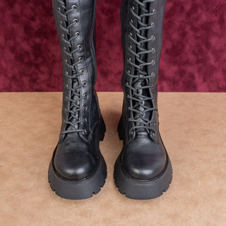 Circus NY Wmn Lilah Lace up Vegan Leather Platform Festival Combat Boots sz 6