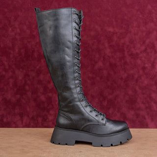 Circus NY Wmn Lilah Lace up Vegan Leather Platform Festival Combat Boots sz 6