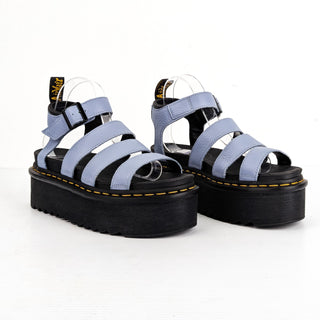 Dr Martens Women Blaire Fisherman Platform Blue Leather Sandals sz 9US EUR41