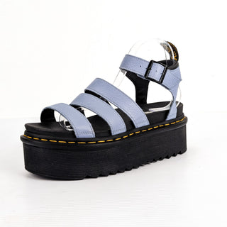 Dr Martens Women Blaire Fisherman Platform Blue Leather Sandals sz 9US EUR41