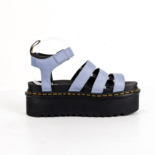 Dr Martens Women Blaire Fisherman Platform Blue Leather Sandals sz 9US EUR41