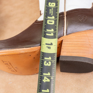 Ariat Women Starlight Brown White Leather Western Cowboy Mid Calf boots sz 8.5US