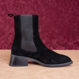 Vagabond Women Blanca Black Suede Square Toe Slip-on Ankle Boots sz 8US EUR38