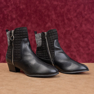 Ros Hommerson Women Reese Black Faux Leather Zip Fashion Wide Fit Boots sz 11