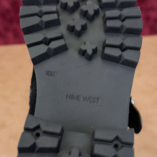 Nine West Women Davy Black Suede Fleece Lined Zip Winter Snow Boots sz 10