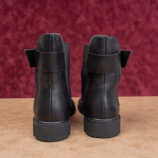 Joie Women Hollie Black Fine Leather Strap Chelsea Fashion Boots 9.5US EUR39.5
