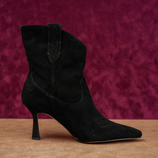 Sam Edelman Women Moe Black Suede Boho Festival Western Heel Boots sz 8