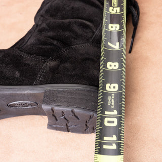 Sofft Women Sharnell Low Distress Black Suede Back Lace-up Mid Calf boots sz 6