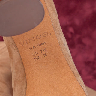 Vince Women Hillside Dark Amber Suede Heel Slip on Ankle Boots sz 7.5US EUR38
