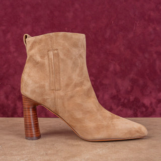 Vince Women Hillside Dark Amber Suede Heel Slip on Ankle Boots sz 7.5US EUR38