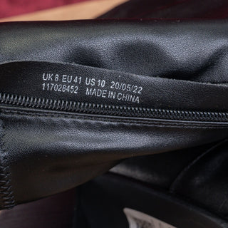 Topshop Women Black Faux Leather Block heel Fashion Ankle Boots sz 10US EUR41