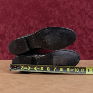 Frye Women Belted Equestrian Riding Tall Zip Black Leather Knee Boots sz 8.5