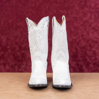 Shyanne Women Blanca White Leather Cowboy Western Mid Boots sz 7