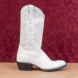 Shyanne Women Blanca White Leather Cowboy Western Mid Boots sz 7