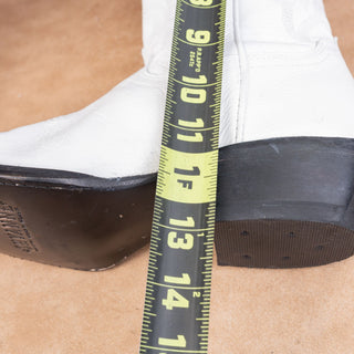 Shyanne Women Blanca White Leather Cowboy Western Mid Boots sz 7