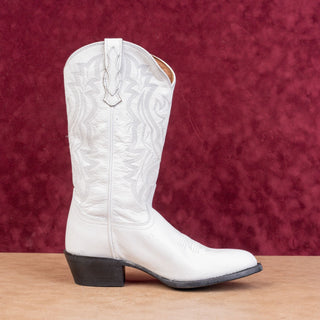 Shyanne Women Blanca White Leather Cowboy Western Mid Boots sz 7
