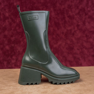 Chloe Women Betty Green Rubber Rain Wellies Festival Mid boots size 5.5US EUR36