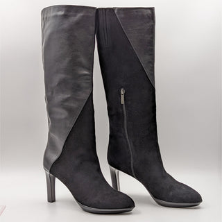 Aquatalia Women Rayne Calf Dual Suede Leather Black Dress Boots size 9.5