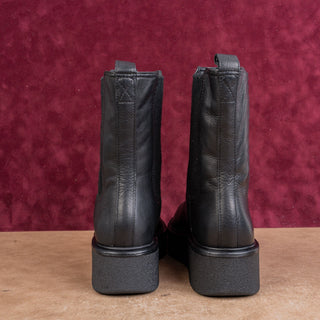 Vince Women Platform Split Size Water Repellent Black Leather Chelsea Boots sz 7