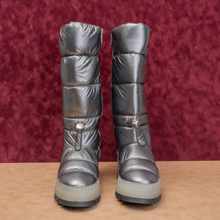 Aquatalia Women Arlo Metallic Puffer Waterproof Fashion Chunky Knee Boots sz 9.5