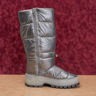 Aquatalia Women Arlo Metallic Puffer Waterproof Fashion Chunky Knee Boots sz 9.5