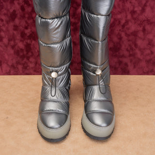 Aquatalia Women Arlo Metallic Puffer Waterproof Fashion Chunky Knee Boots sz 9.5