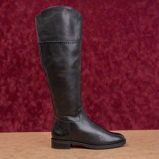 Jack Rogers Wmn Adeline Black Saddle Leather Riding Equestrian Tall Boots sz 6.5