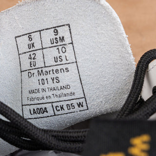 Dr Martens Unisex 101 Boots White Leather Yellow Stitch size W10 M9