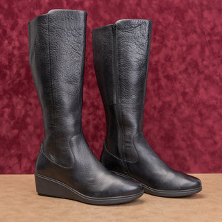 Clarks Women Tallarah Black Leather Zip Comfortable Wedge fashion boots sz 10