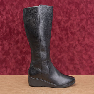 Clarks Women Tallarah Black Leather Zip Comfortable Wedge fashion boots sz 10