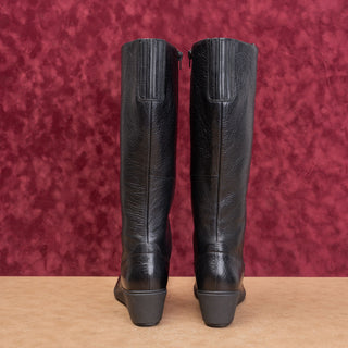 Clarks Women Tallarah Black Leather Zip Comfortable Wedge fashion boots sz 10