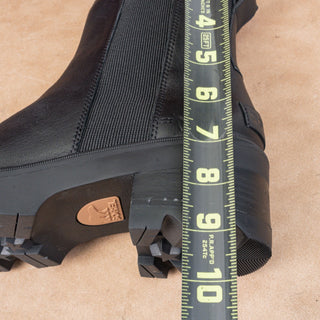 Sorel Women Joan Now Black Leather Waterproof Elastic Chelsea Ankle Boots sz 11