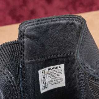 Sorel Women Joan Now Black Leather Waterproof Elastic Chelsea Ankle Boots sz 11