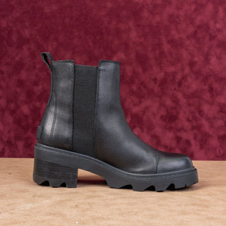 Sorel Women Joan Now Black Leather Waterproof Elastic Chelsea Ankle Boots sz 11