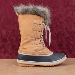 Sorel Women Joan of Artic Tan Faux Fur Waterproof Snow Winter Boots size 12