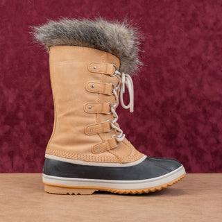 Sorel Women Joan of Artic Tan Faux Fur Waterproof Snow Winter Boots size 12
