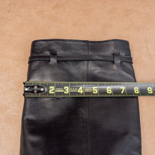 Khaite Women Black Leather Fold Over Strap Circular Heel Boots sz 9.5US EUR39.5
