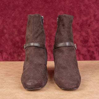 Bruno Magli Wmn Danica Square toe Brown Suede Ankle Dress Boots 10.5US EUR 41.5