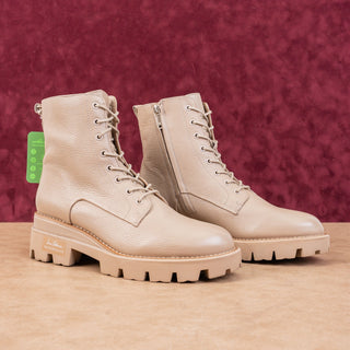 Sam Edelman Garret Cedarwoods Leather Combat Platform Boots Size 9.5