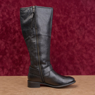 Diba Women Vintage Y2K Black Leather Classic Riding Zip Boho Cottage Boots 6.5