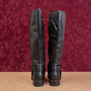 Diba Women Vintage Y2K Black Leather Classic Riding Zip Boho Cottage Boots 6.5