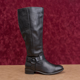 Diba Women Vintage Y2K Black Leather Classic Riding Zip Boho Cottage Boots 6.5