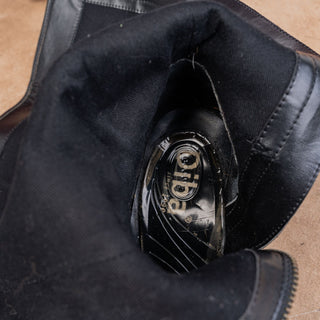 Diba Women Vintage Y2K Black Leather Classic Riding Zip Boho Cottage Boots 6.5