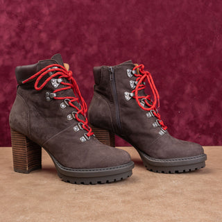 Lucky Brand Women Bradli Brown Leather Heel Lace-up Platform Ankle Boots sz 8