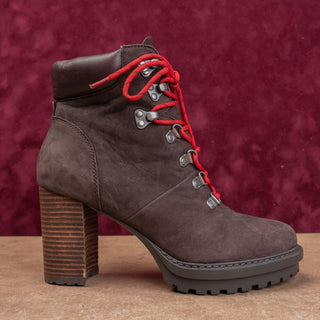 Lucky Brand Women Bradli Brown Leather Heel Lace-up Platform Ankle Boots sz 8