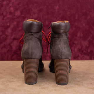 Lucky Brand Women Bradli Brown Leather Heel Lace-up Platform Ankle Boots sz 8