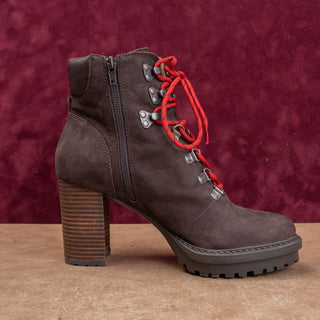 Lucky Brand Women Bradli Brown Leather Heel Lace-up Platform Ankle Boots sz 8